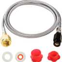 CO2 Tank CO2 Cylinder Direct Adapter with 60in Stainless Steel Hose, CGA320 to TR21-4 Carbonated Water Soda Maker Connector for Fizzi One Touch Jet Ninja Thirsti
