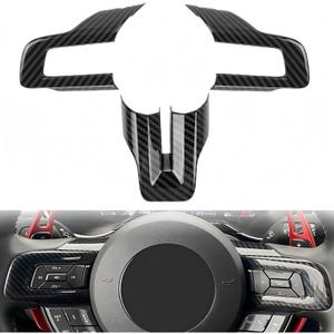 Steering Wheel Cover Trim for Ford Mustang Accessories 2015 2016 2017 2018 2019 2020 2021 2022 2023 Car Interior AccessoriesCarbon Fiber (Black Carbon Fiber)