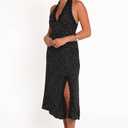 Petal & Pup Women's Stasia-Maxi-Halter-Dress-Black-White, Small 