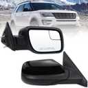 Right Passenger Side Mirror Compatible With 2011 2012 2013 2014 2015 2016 2017 2018 2019 Ford Explorer With Manual Folding Power Glass Black Replace#GB5Z17682AB(3Pins)