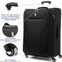 Travelpro Maxlite 5 Softside Expandable Luggage with 4 Spinner Wheels, Lightweight Suitcase, Men and Women, Black, Checked-Large 29-Inch
