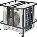 Heavy Duty Air Conditioner Cage, Adjustable Steel AC Security Cage for Outside Units, 29-51" Width 18/28/38" Height, Concrete Anchorable Rust-Resistant, Lockable AC Condenser Guard