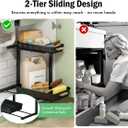 ARSTPEOE Under Sink Organizer - 2 Packs Multi-Purpose Pull-Out Storage Organizers, Slide out Pull out Metal Cabinet Organizer Shelf, Storage for Kitchen Bathroom, Black