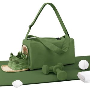 Small Gym Bag for Women with Shoes Compartment, Stylish Duffle Travel Bag for Plane, Lightweight Duffle Bag for Women & Men, Sport Gym Tote Bag with Wet Pocket for Yoga, Pilates, Swimming (Standard size (Nylon), Apple Green)