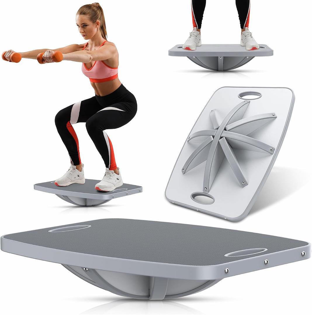 Professional Wooden 360 Rotating Balance Board, Anti-Slip wobble board, 500 lbs Capacity. Perfect for under-desk standing, physical therapy, rehab, Core & Stability Training, and Fun for All Ages