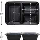 LOKATSE HOME 12 Pack 3 Compartment Meal Prep Food Storage Containers with Lids Reusable Take Out Box, BPA Free, Stackable, Microwave/Dishwasher/Freezer Safe (43 oz)