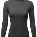 Womens Premium Long Sleeve Turtleneck Lightweight Pullover Top Sweater (3X) (Cllt002-charcoal)