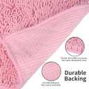 LanYunUmi Rugs for Bathroom Slip-Resistant Shag Chenille Bath Mat Extra Soft and Absorbent Rug Shower Room Machine-Washable Fast Dry（Pink 17"x24"）