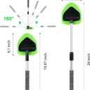 XINDELL 24-inch Windshield Cleaner Tool  Upgrade Large Head Car Interior&Exterior Window Cleaning Kit with Extendable Handle & 4 Microfiber Pads, Auto Wiper Brush for Car, Trucks, SUVs, RVs & Home