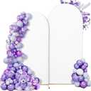 2 x Wedding Arch Cover Spandex Arch Backdrop Cover 7.2FT,6FT Set of 2 Arch Stand Cover Arch Covers Stretchy Backdrop for Wedding Birthday Party Decoration Baby Shower (White)