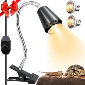 Reptile Heat Lamps, UVA/UVB Turtle Heat Lamp,Turtle Aquarium Light Bulbs, Heating Lamps with 360 Rotatable Heat Lamp for Lizard Turtle Snake Aquarium Aquatic Plants,2 Heat Bulbs 110V