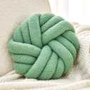 Uvvyui Knot Pillows, 14 Inch Decorative Throw Pillows Round Pillows Cushion, Soft Handmade Knotted Ball Pillow Plush Cushion Home Decor for Bed Couch Living Room (Sage Green, 14 Inch)