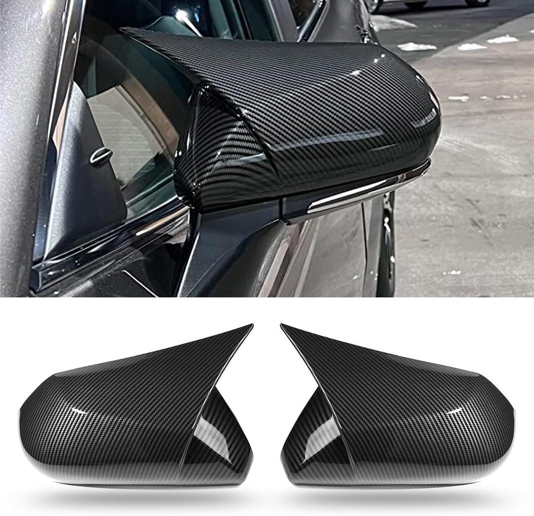 Side Mirror Cover Cap Rear View Mirror Cover Caps Compatible with Toyota Camry 2018-2024 (Carbon Fiber Style)