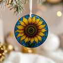 3 x 2025 Christmas Ornament – Sunflower Ornament, Bright Floral Holiday Tree Decoration, Nature Inspired Keepsake Gift