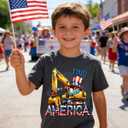 Kids4ever Boys T-Shirts Cotton Alphabet Truck Pattern Short Sleeve Toddler Tee Shirt for 2-6 Years Old (4th of July-1)