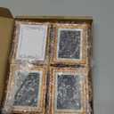 4 Pack Magnetic Picture Frames for Refrigerator - 3"x2" Vintage Photo Frames(Dimensions with Card Size2.4" X 1.6"), Antique,Ornate,Paintings, Home & Office Decorative Gift (Pink)