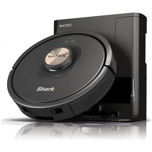Shark AV2310AE Matrix Self-Emptying Robot Vacuum with No Spots Missed on Carpets and Hard Floors, Precision Home Mapping, Perfect for Pet Hair, Bagless, 45-Day Capacity Base, Wi-Fi Black/Brass