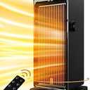 SANVINDER Space Heater, 1500W Space Heaters for Indoor Use Electric Heater for Bedroom, ECO Thermostat 90° Oscillating 24H Timer, Fast Heating, Remote Control, Safe for Home Office Room