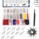 535PCS 26Type Pin Connectors Kit,Car Electrical Wire Pins 1/1.5/1.8/2.2/2.8/3.5mm Automotive Pin Connectors Kit Wire Removal Non-Insulated Plug Male Female Crimp