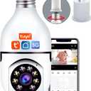 Light Bulb Security Camera, 5GHz 2.4GHz ,Degree Pan/Tilt Panoramic IP Security Camera, TUYA WiFi 1080P Smart Home Surveillance Cam with Motion Detection Alarm Night Vision Two Way Talk Indoor E27