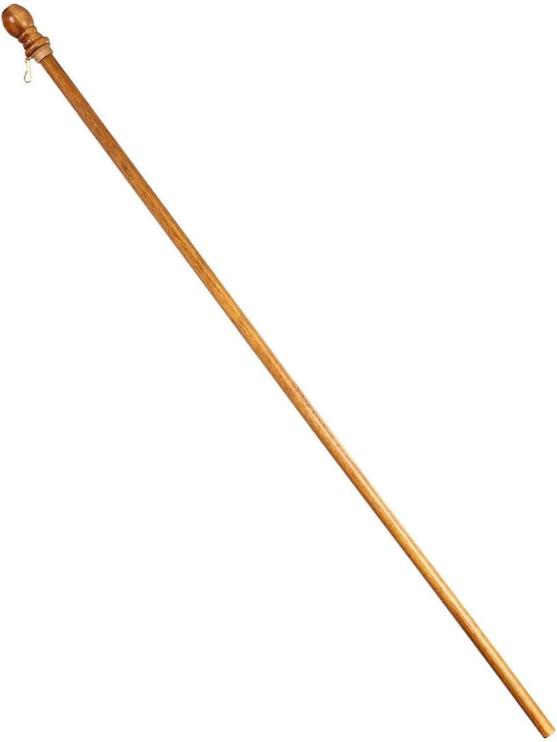 Evergreen Flag 56" Solid Wood Pole for 3x5 American Estate Flag with Pole Sleeve | Weatherproof Outdoor Single Flag Holder Tangle Free Clip | Residential or Commercial