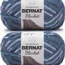 Bernat Blanket - 2 Pack of 220 Yards/10.5 oz Cozy Blue 100% Polyester Yarn