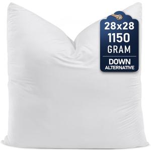 Utopia Bedding Throw Pillows (Set of 1, White) 28 x 28 Inches Down Alternative Pillows for Bed, Sofa, and Couch - Fluffy Decorative Stuffer Pillow for Indoors & Outdoors