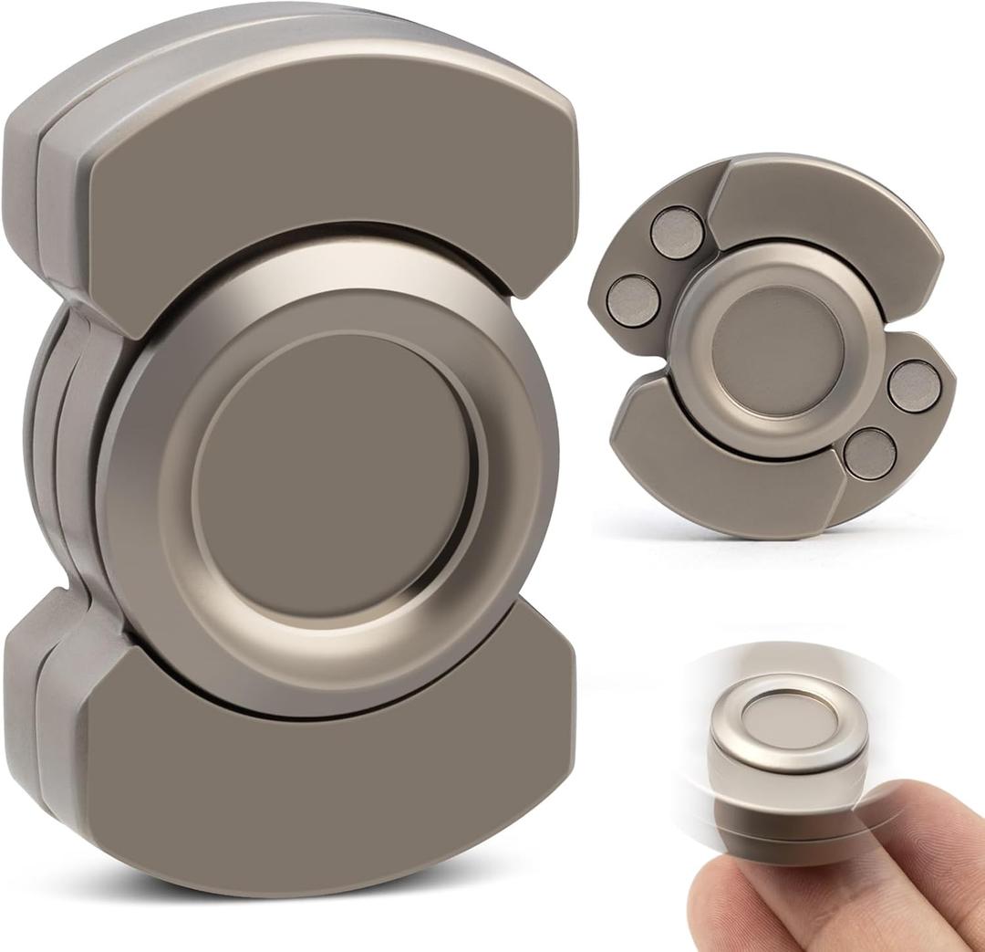 3-in-1 Fidget Toys Adults: Spinner, Slider & Clicker  Magnetic Stainless Steel Bearings for Super-Stable Rotation  Ultimate Stress Relief, Enhanced Focus, and Habit Breaking Companion(Silver)