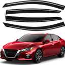 Lightronic Extra Durable Outside-Mount Auto Vent Window Visor, Fits 2019-2025 Nissan Altima, UV Protection Rain Guard, Original Wind Deflector, No-Drill Easy Install, Dark Smoke, 4-Pcs