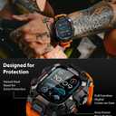 ULTIMAL Rugged Case with Band for Apple Watch 49mm,Compatible with Apple Watch Ultra 3/2/1, Military Grade Shockproof Bumper Cover for iWatch Tactical Band Men (49mm,Orange)