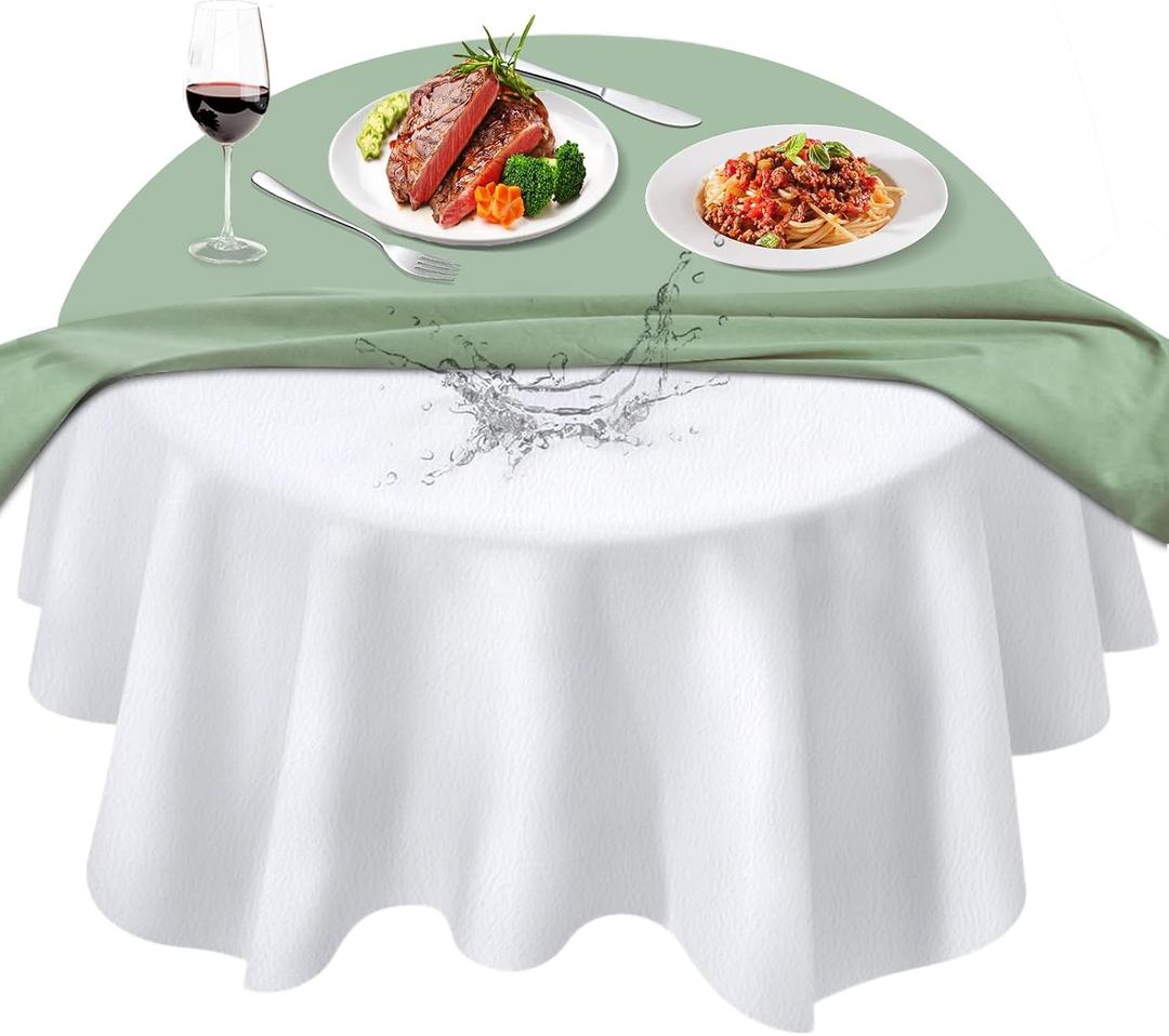 Table Protector Pad with Flannel Backing, Heavy-Duty Vinyl Table Padding Under Tablecloth, Waterproof, Heat Resistant, 60 inches, Round