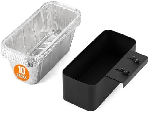 Stanbroil Griddle Grease Cup Tray Holder Catcher Pan with 10 Pack Aluminum Drip Pans Rear Grease Cup Liners for Blackstone 17", 22", 28", 36" Griddles