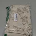 jinchan Floral Kitchen Curtains 45 Inch Linen Tier Curtains Farmhouse Cafe Half Window Drapes for Small Windows Light Filtering Taupe on Beige for Living Room Bathroom Back Tab 2 Panels