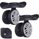 Luggage Wheels Replacement Duel Spinner Wheel for Luggage Suitcase Repair 360 Rotating Suitcase Replacement Wheels with 4 Mounting Holes H074