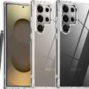 for Samsung Galaxy S25 Ultra Case,Clear Galaxy S 25 Ultra Phone Case,[No Yellowing] Shockproof Slim Silicone Cases TPU Bumper Hard PC Cover for Samsung S25 Ultra 5G 6.9",Transparent