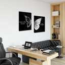 EAGLOG 2 Pieces Black and White Butterfly Wall Art Romantic Series Dreamy Starry Sky Modern Abstract Simple Painting Prints Artwork for Living Room Bedroom Wall Decor 16L x 12W Wrapped Canvas