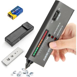 Diamond Tester, Professional Jewelers' Gemstone Detector, High Accuracy Diamond Tester Pen Professional for Professional Jewelers, Gem Tester (Metal Detection Limitation) (Battery Powered)