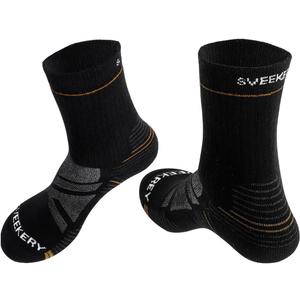 Everyday Men's and Women's High Performance Classic Hiking Elastic Socks (Large, Black)
