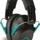 Walker's Unisex Adult's Lightweight Foldable Hearing Protection 22 dB Noise Reduction Pro Low-Profile Earmuffs (Black/Teal)
