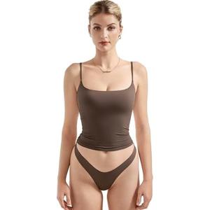 SUUKSESS Women Sexy Square Neck Tank Top Summer Y2K Going Out Basic Cami Shirt, Small