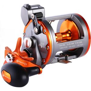 Sougayilang Line Counter Trolling Reel Conventional Level Wind Fishing Reel (Thunder LS II 3000 Left Handed)