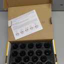 dynofit 24pcs 14x1.5 Stock Lug Nuts 1.75 inch(45mm) Height 7/8" Hex(22mm), M14-1.5 One-Piece Design Factory Wheel Lugnuts Compatible with Chevy Silverado & Tahoe GMC Sierra 1500 Buick Dodge Cadillac (Black)