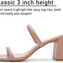 Avidirk Women's Square Open Toe Heeled Sandals Two Strap Mules Slip On Block Chunky Mid Heels Sandals