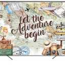 Adventure Awaits Backdrop 7x5ft Let The Adventure Begin Baby Shower Party Decorations Background World Map Travel Themed Banner Photo Booth Props