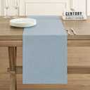 ZeeMart Basic Linen Style Table Runner, 14 x 48 Inch Blue Chambray, Rustic Farmhouse Light Dusty Blue Table Runners 48 Inches Long, Everyday Polyester Table Runner - Machine Washable & Easy Care