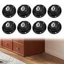8 Pack Self Adhesive Caster Wheels, 1 Inch Low Profile Stainless Steel Mini Swivel Wheels, 66 lbs Heavy Duty Appliance Rollers for Furniture, Storage Bins, Kitchen Appliances, Black