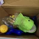 Moveable Dinosaur Shooting Toys for Kids 3-8 Years, Movable Shooting Target Toy with Air Pump Launcher, Interactive Competition Game Gift for Boys and Girls Ages 3 4 5 6 7 8 Years Old (1 Popper Gun)