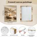 3 Piece Wall Art 16 x 20 Inches Framed Canvas Set Neutral Zen Flower Stone Wall Decor for Living Room Bedroom Bathroom Office Hallway Modern Farmhouse Spa Wall Art Pictures Ready to Hang with Velcro and Pre Installed Hooks