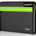 Fireproof Document Bag, Insulated Large Document Box with Lock, Important Document Organizer with Waterproof Zipper, Portable Soft Home Travel Office Safe Storage for Legal/Letter/A4 Files,Black