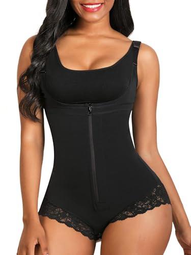 SHAPERX Women's Fajas Colombianas Shapewear Postpartum Tummy Control Body Shaper Butt Lifter Bodysuit,SZ7200-Black-3XL
